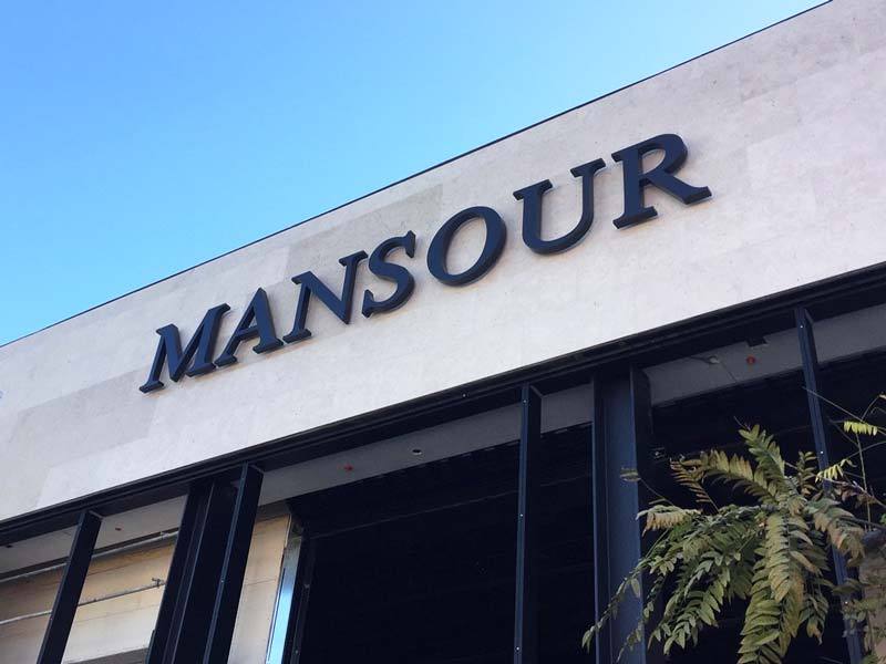 Signs in Los Angeles: Mansour