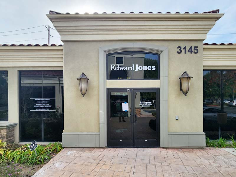 Window signage like these we did for Edward Jones in Thousand Oaks, CA are great yet subtle advertising for the business.