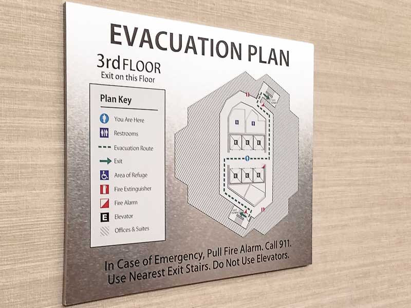 Custom wayfinding signs give you the professional appearance while meeting ADA compliance – Topa Financial Tower in Oxnard, CA.