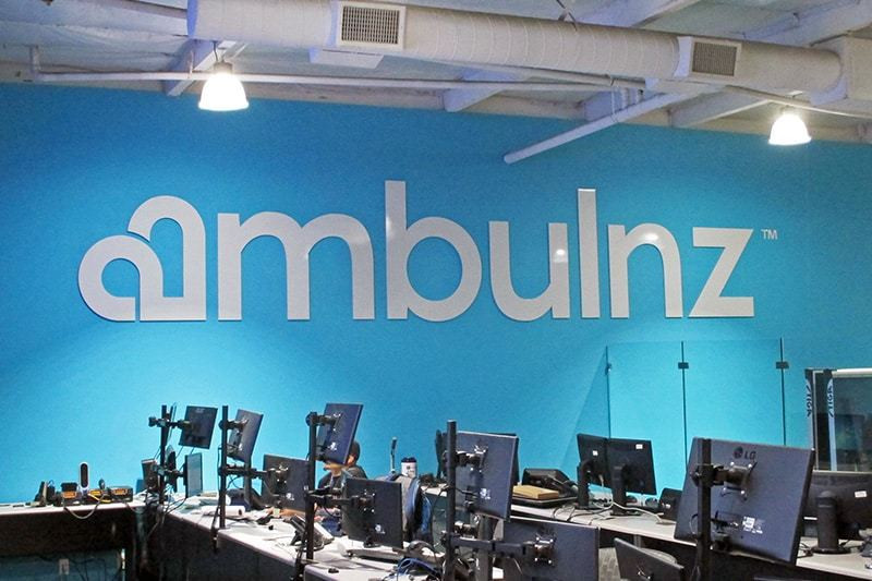Logo signs like this one for Ambulnz in Torrance California present a professional image to employees and customers alike.