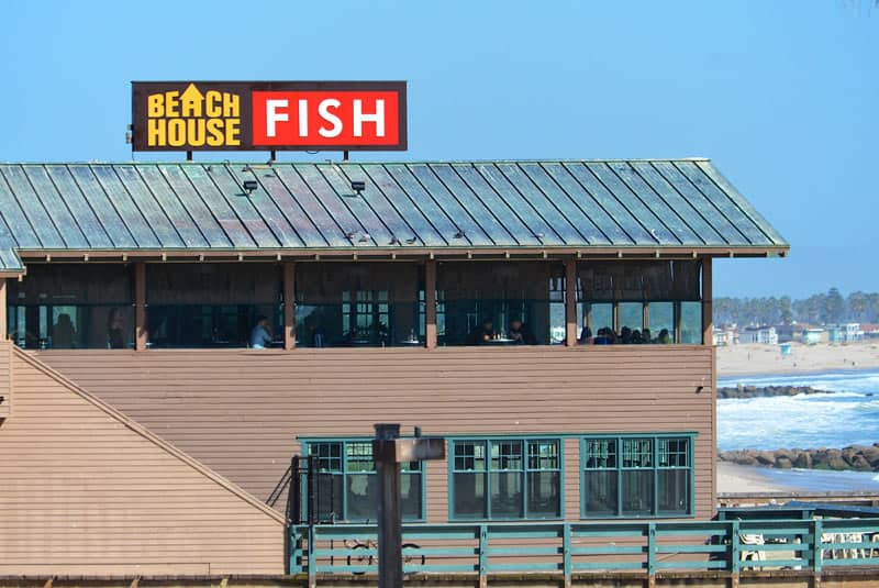 Outdoor signs need to withstand the elements like this dimensional letter sign on the Ventura Pier for Beach House Fish.