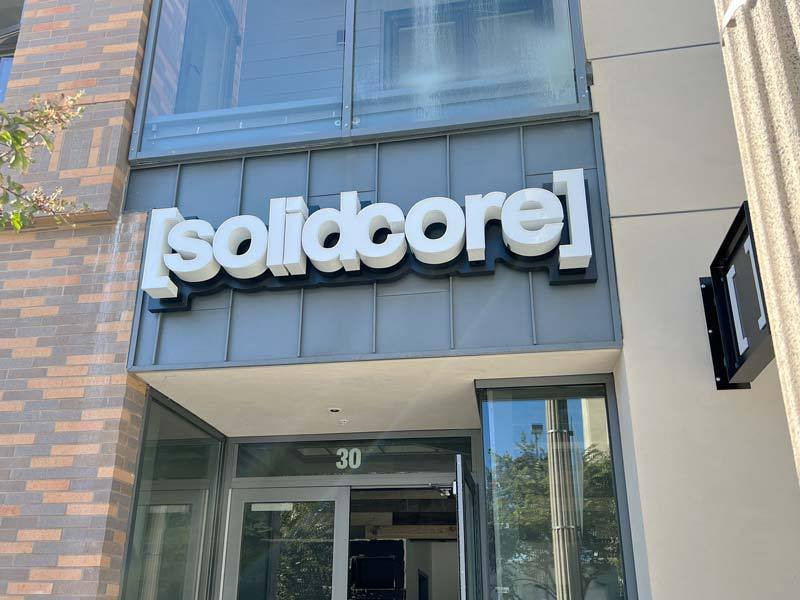 Pasadena Signs – Channel letter signs like this one for Solidcore set the gold standard for storefront signs.