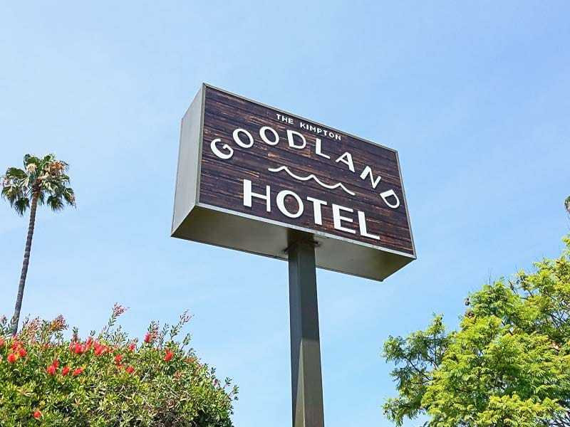 The Kimpton Goodland Hotel lightbox pylon sign before the rebrand.