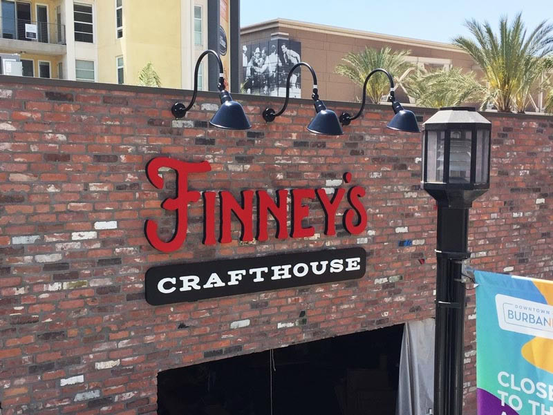 Sign Company Near Me in Los Angeles. Finney's Crafthouse – Externally lit dimensional letters in Burbank, CA.