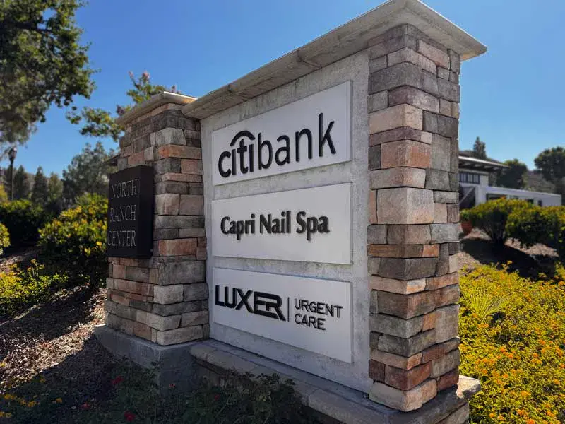 Luxer Urgent Care monument plaque North Ranch Center.