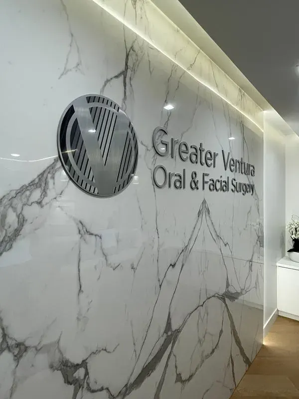 Greater Ventura Oral & Facial Surgery – We created this office lobby sign in Westlake Village, giving the practice a professional and welcoming presence for patients from the moment they walk in.