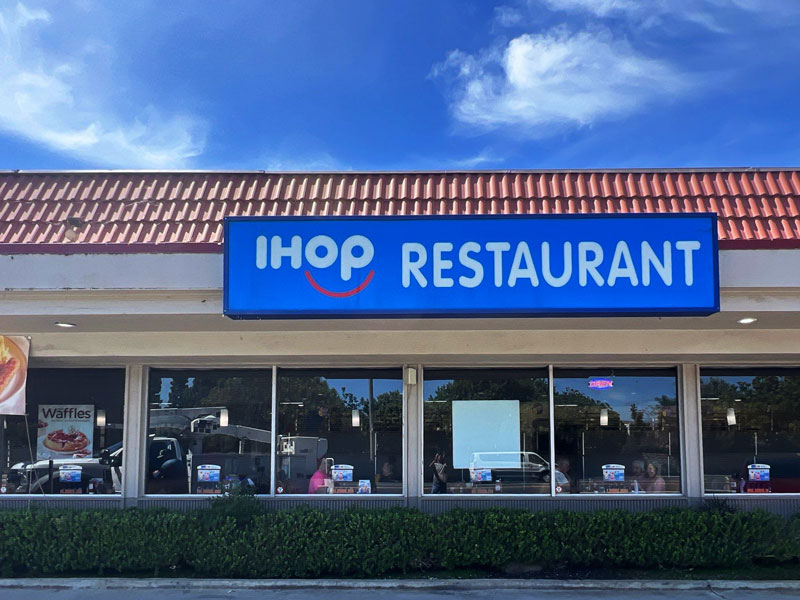 IHOP restaurant sign in Camarillo, California after LED sign retrofit installation by Dave’s Signs