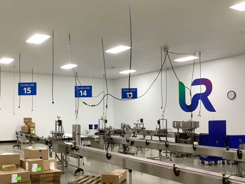 Interior warehouse graphics and aisle signs at LifeTech Resources in Moorpark, CA.